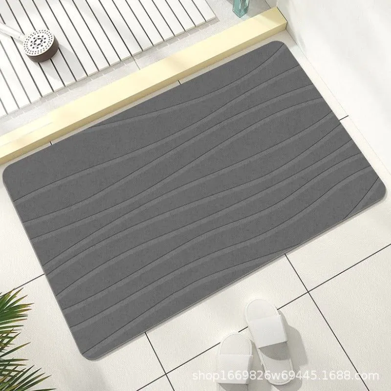 image-Diatom Mud Bath Mat 30x50cm Gray White Non-Slip