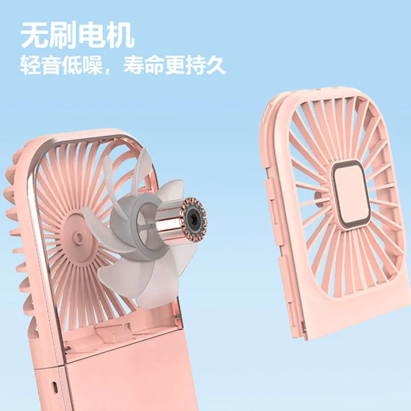 image-Handheld Fan Portable USB 2000mAh Black Folding