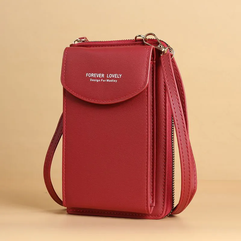 image-Sweet Vertical Messenger Bag - Light Blue PU Leather