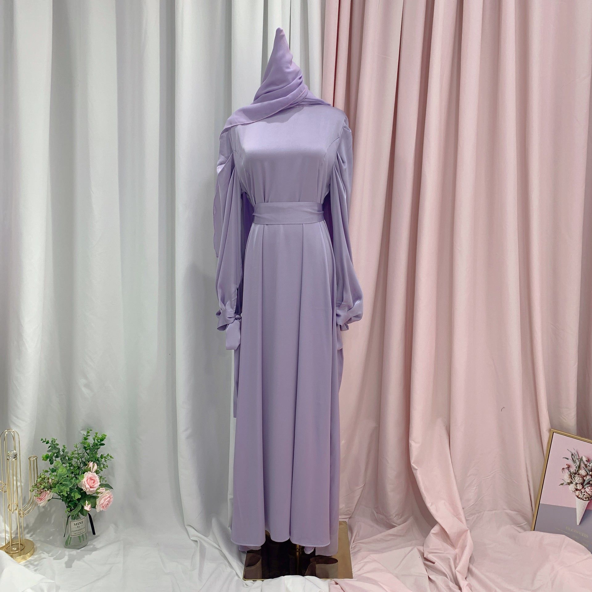 image-Loriya Polyester Long Sleeve Dress - Black