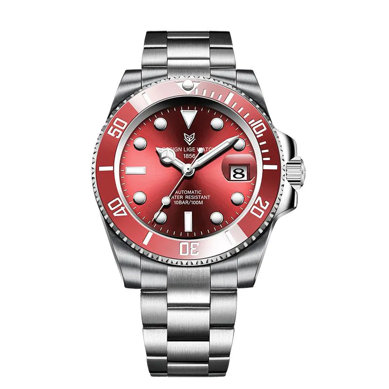 image-LIGE Waterproof Mechanical Business Watch
