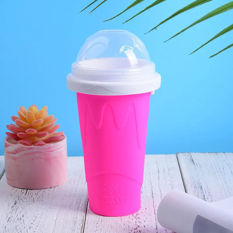 image-Silicone Pinch Cup - Blue 500ml Smoothie
