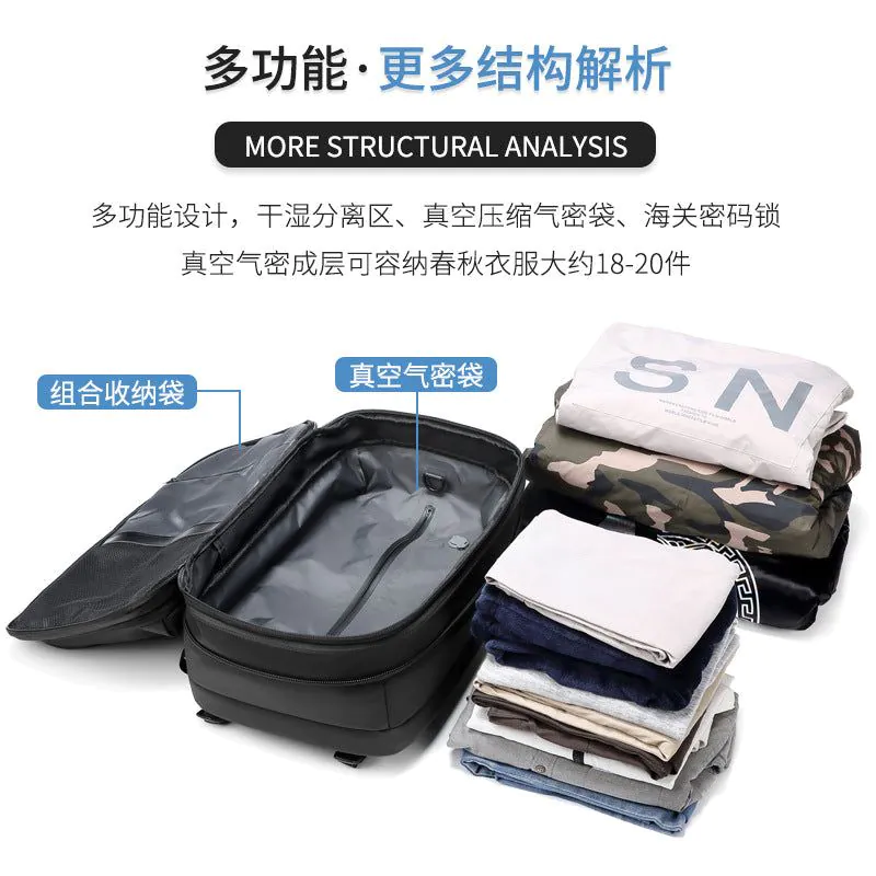 image-Large Capacity Vacuum Compression Travel Backpack - 17" Laptop TPU