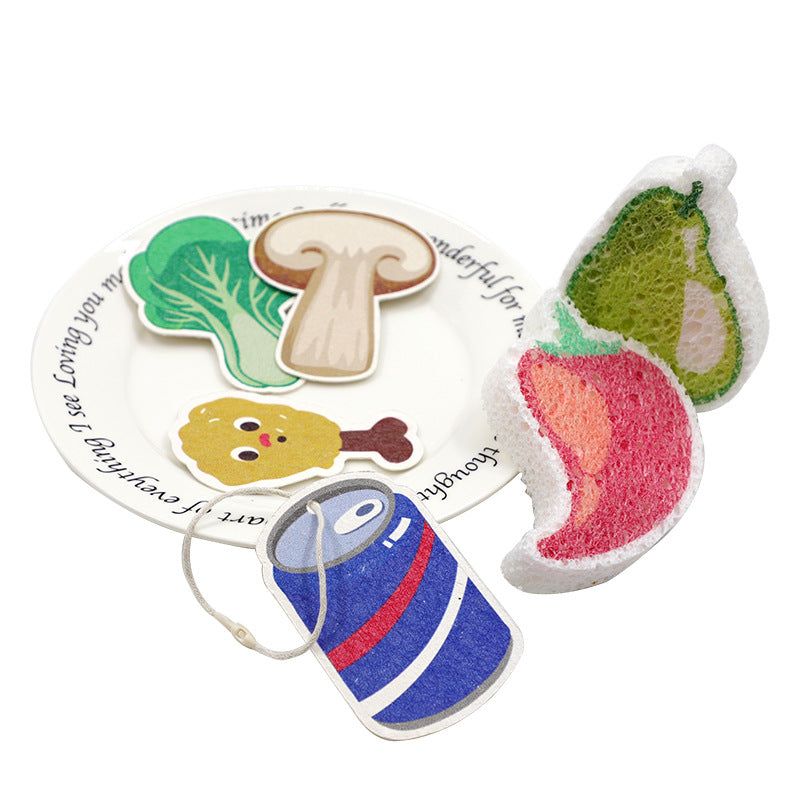 image-Wood Pulp Cotton Dishwashing Sponge