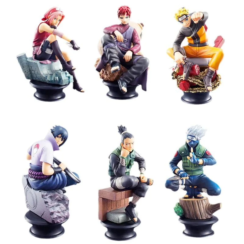 image-Naruto Chess Pieces Set - 6 Character PVC Figures