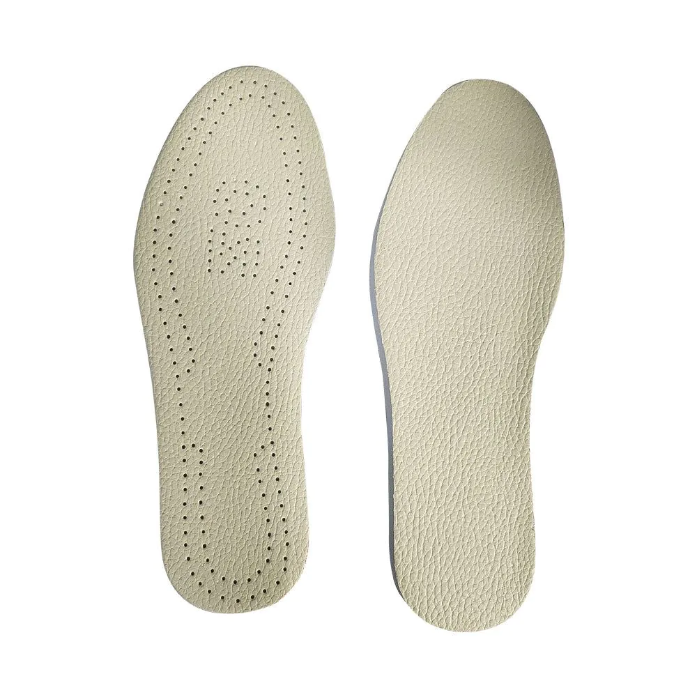 image-Orthopedic Leather Insoles - White Unisex Leg Correction