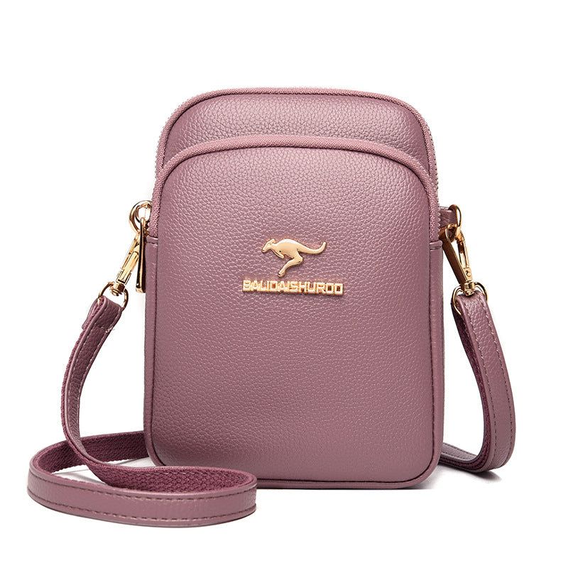 image-Women's PU Shoulder Bag - Lychee Pattern Square 