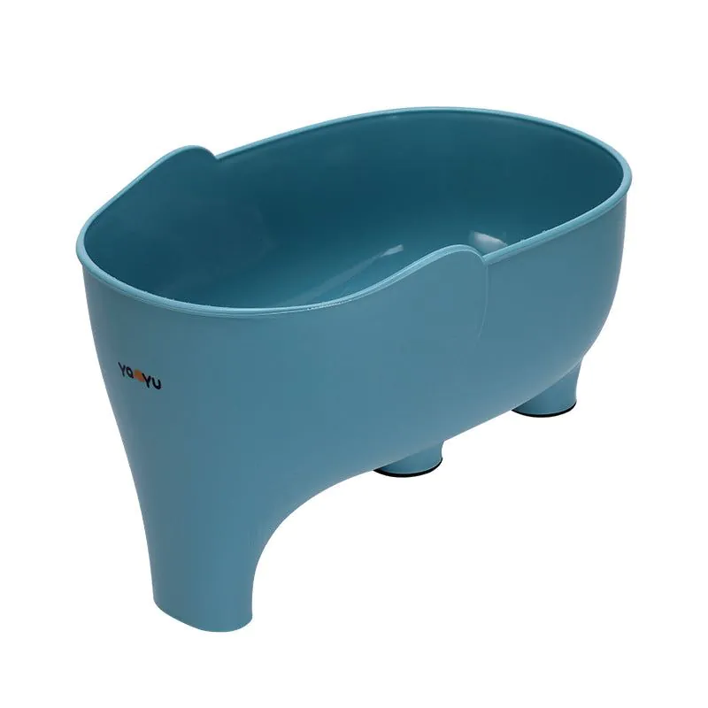 image-Yanyu Elephant Drain Basket Grey Plastic