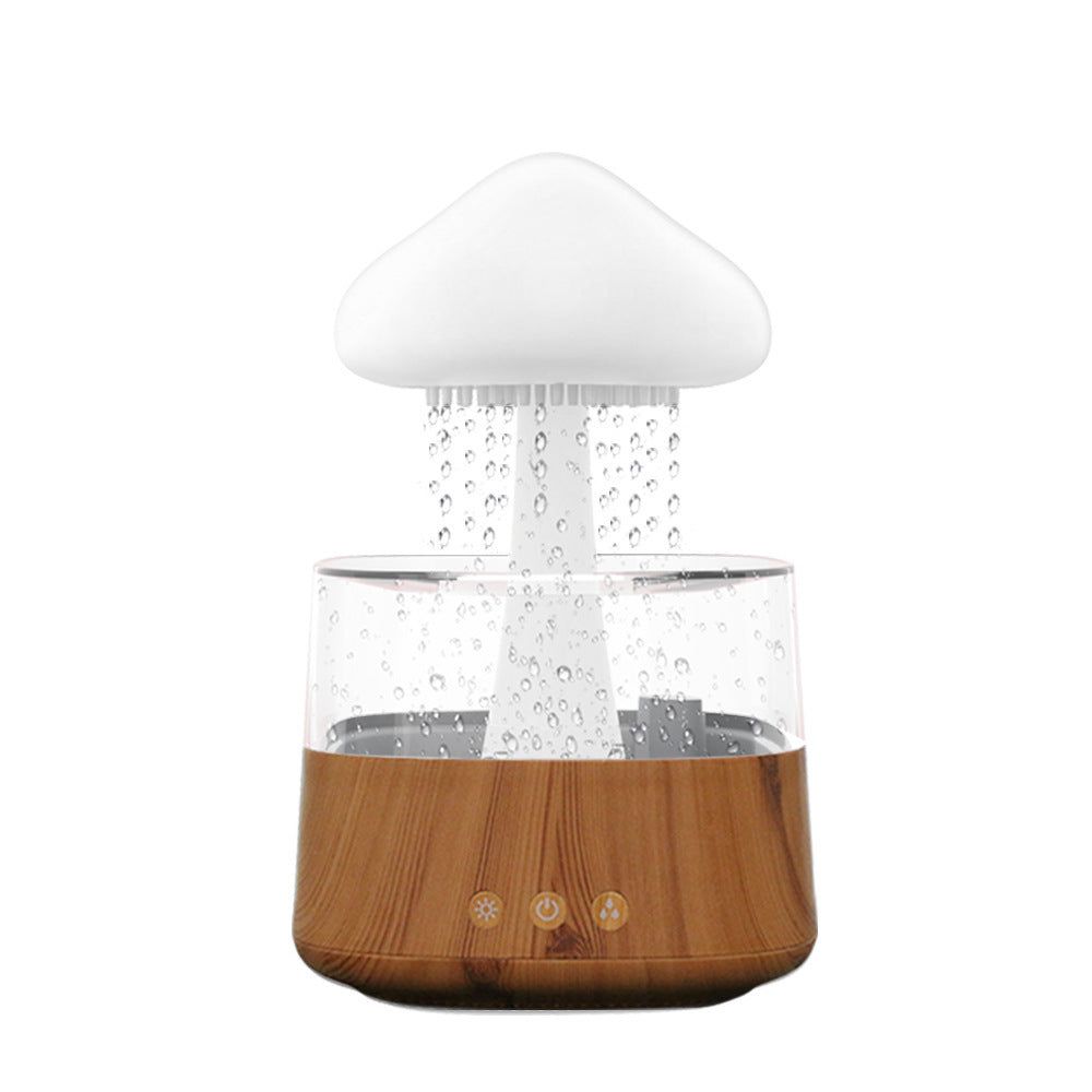 image-Mushroom Cloud Humidifier - Wood Grain Aroma Diffuser