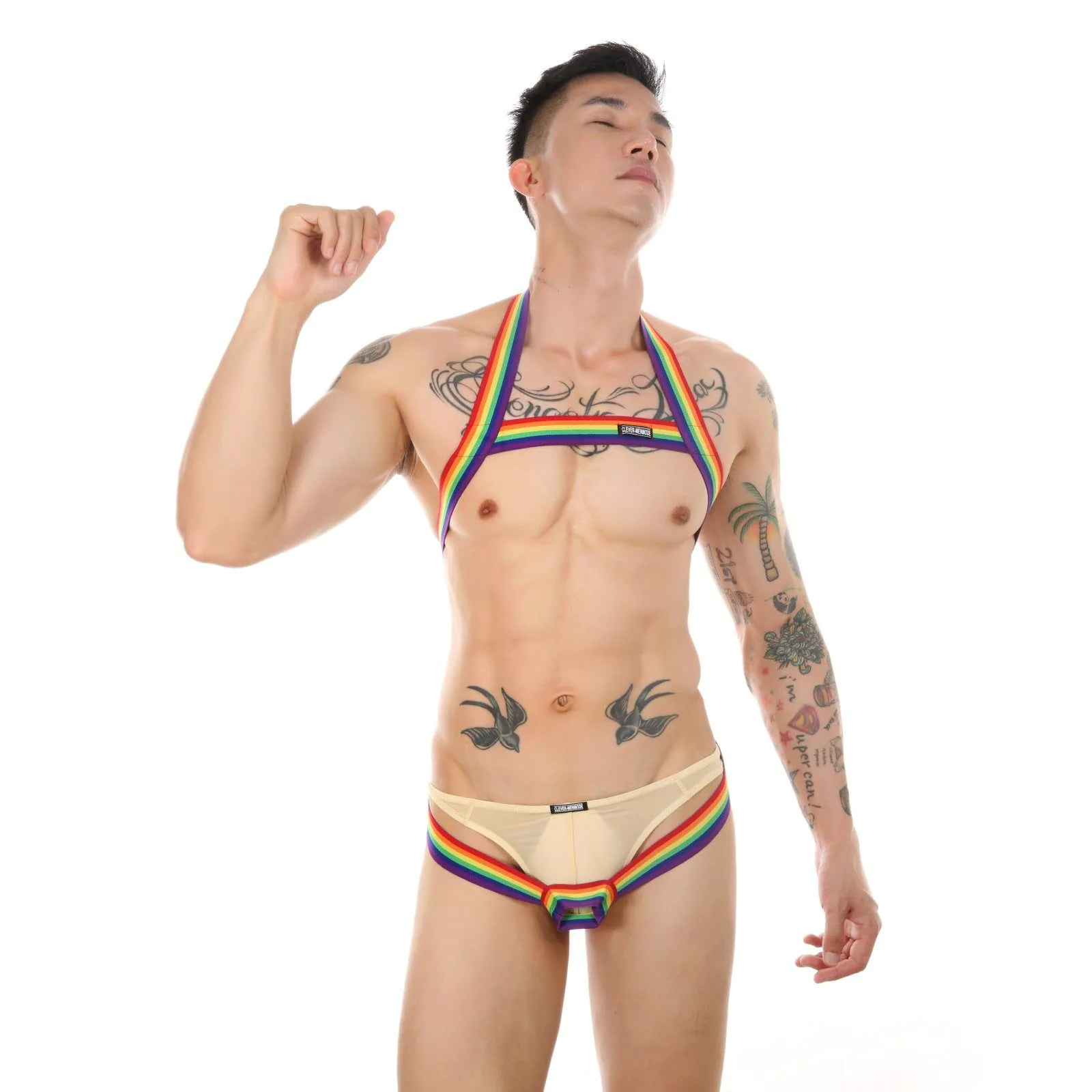 image-Men's Performance Chest Strap - Rainbow Nylon Hollow 