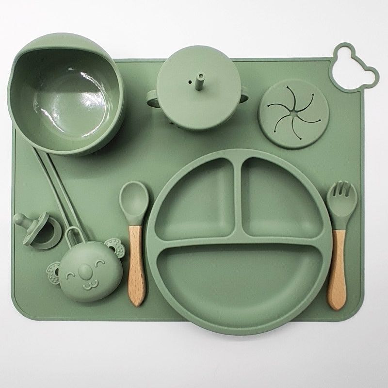 image-Baby Silicone Feeding Set - Fork Spoon & Placemat