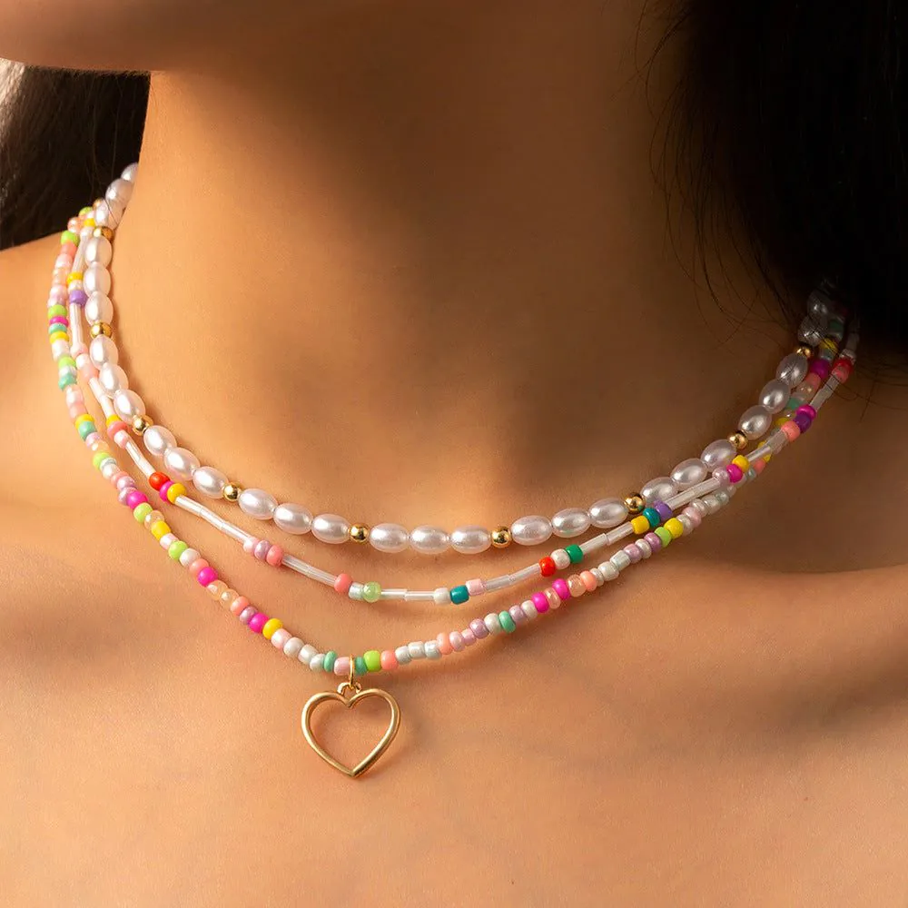 image-NAJU Stackable Necklace - Pearl Chain Korean Style