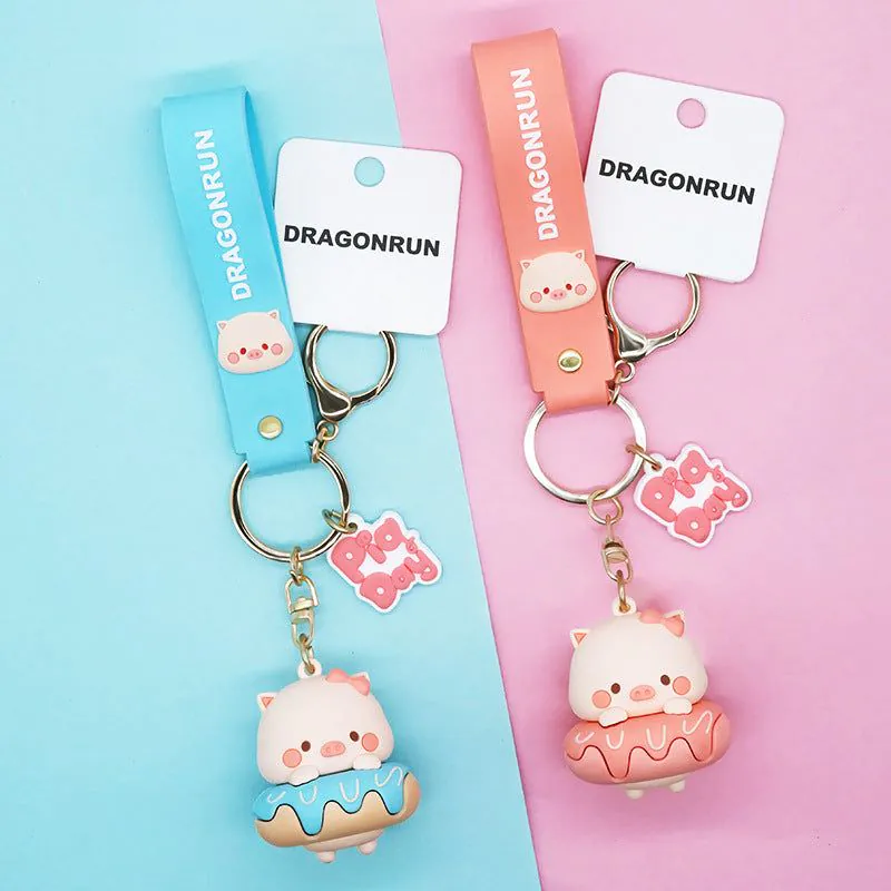 image-Longchi Cute Pig Keychain - PVC Cartoon