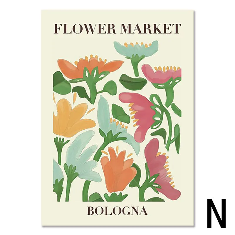 image-Canvas Flower Painting Triptych - Modern 60x90cm