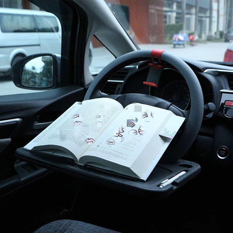 image-Car Steering Wheel Tray - Black PP