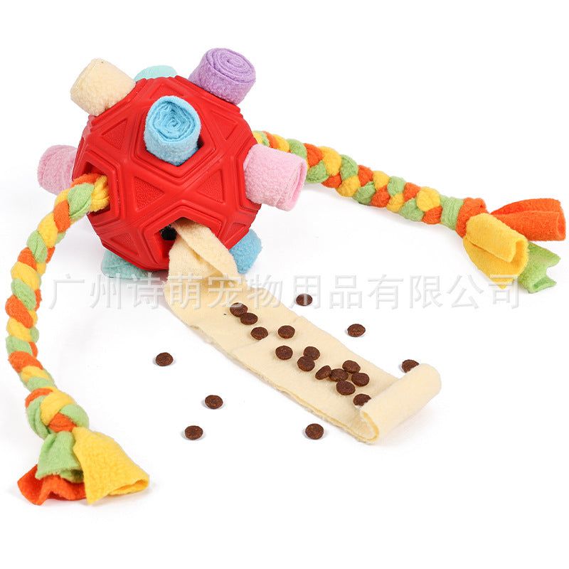 image-Pet Chew Toy Ball - Rubber Sniffing Devil Unicorn