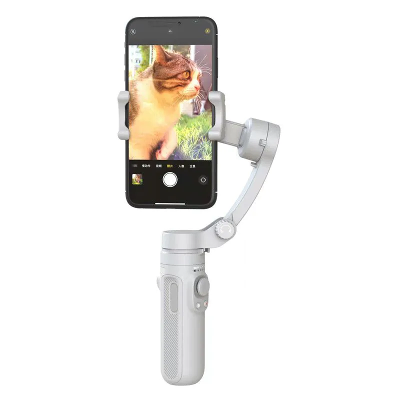image-Mobile Phone Gimbal - Three-Axis Stabilizer for Foldable Tripod Video Shoots