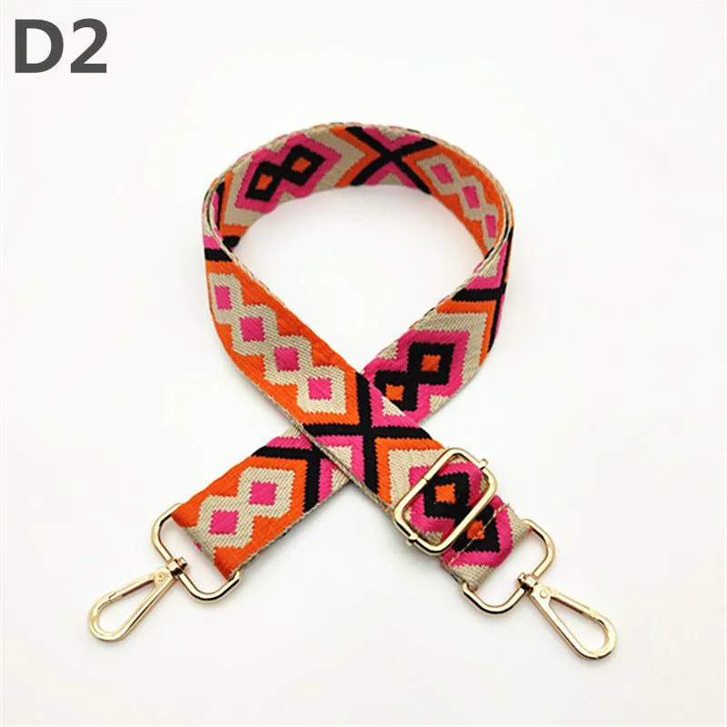 image-Adjustable Bag Shoulder Strap - Diamond Pattern Pink Purple