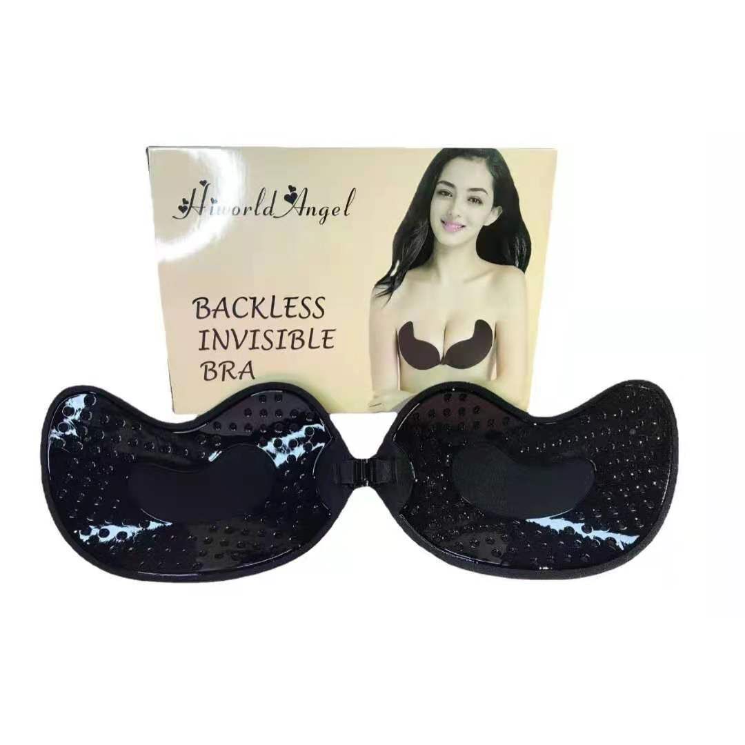 image-Silicone Invisible Bra - Mango Black Strapless D Cup