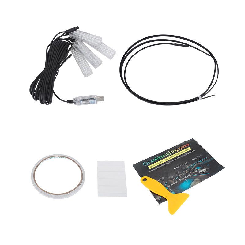 image-Car LED Atmosphere Light - RGB Voice Control 