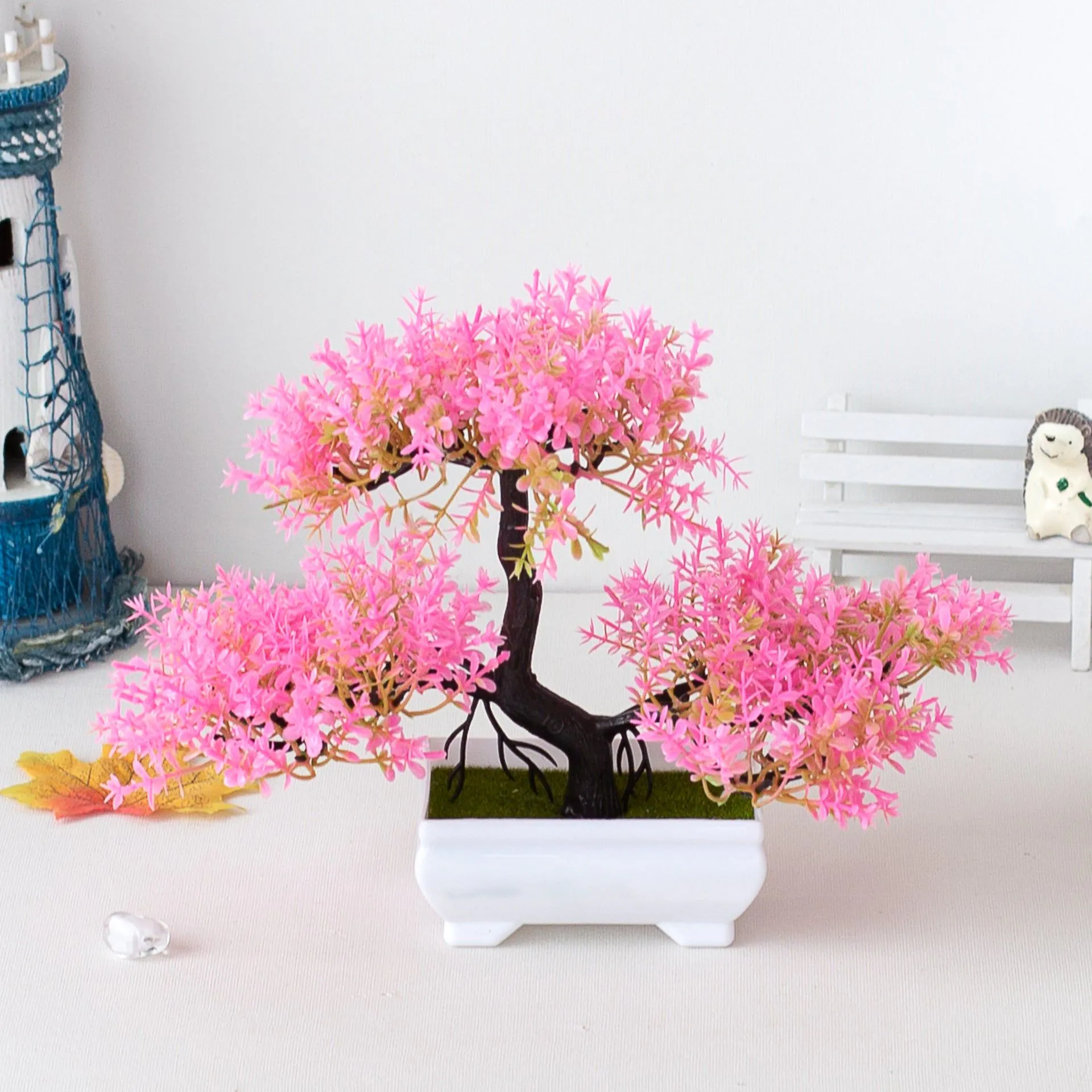 image-Small Green Pine Simulation Plant Ornament Bonsai - Plastic Decor