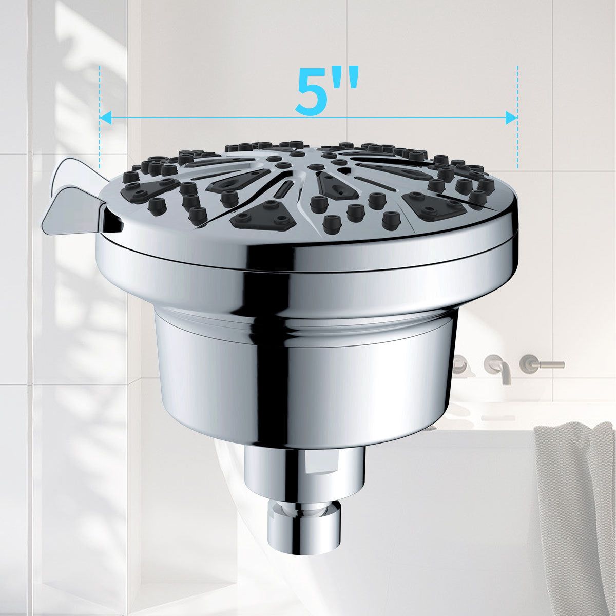image-American Shower Head - 8 Functions Detachable Filter