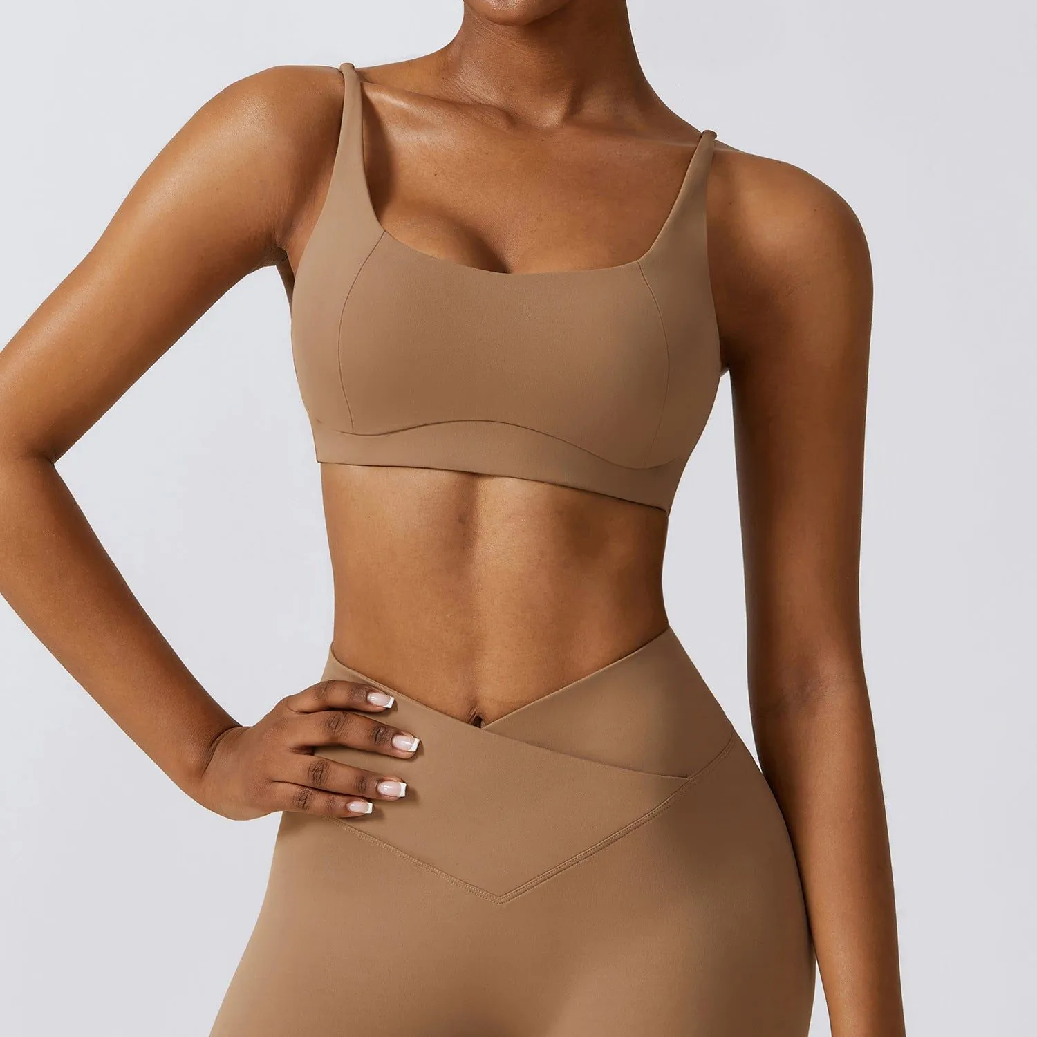 image-Zechuang Yoga Bra - Solid Color Sleeveless 
