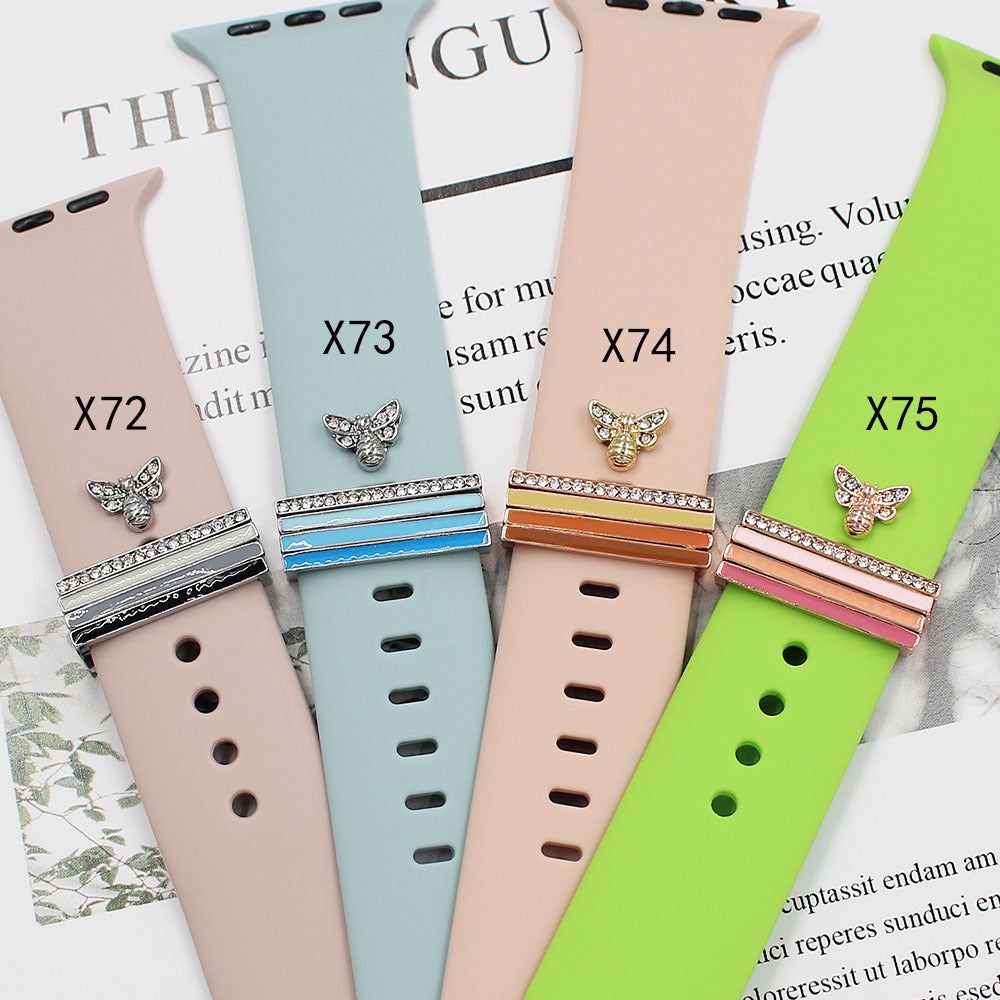 image-Apple Watch Silicone Strap - Diamond Decorative Buckle Series - 2 Pack
