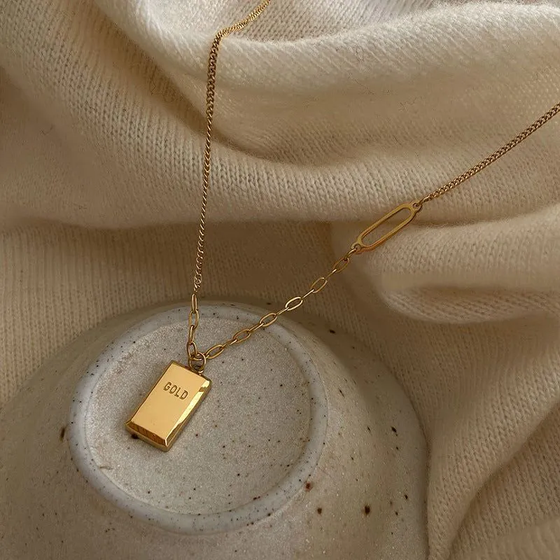 image-Titanium Steel Diamond Necklace - Women's Clavicle Chain 