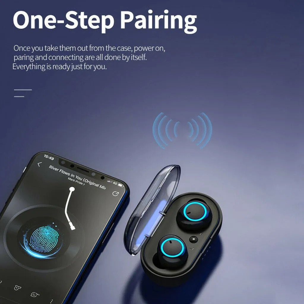 image-Haranch Y50 Bluetooth Earbuds - Black Wireless TWS
