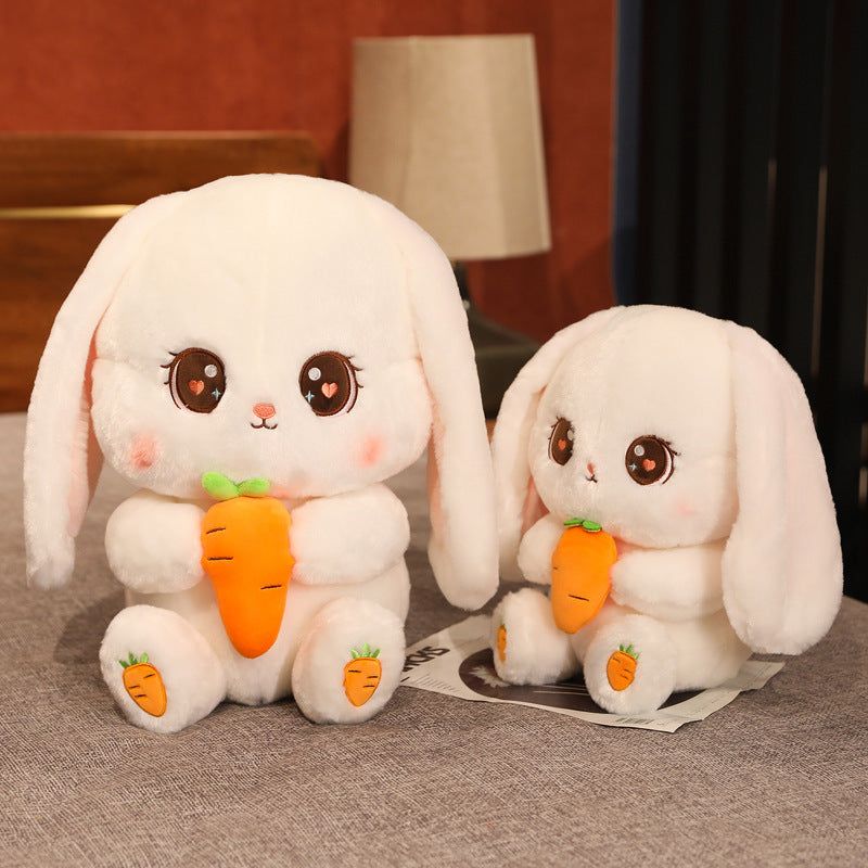 image-Yellow and White Plush Rabbit Toy