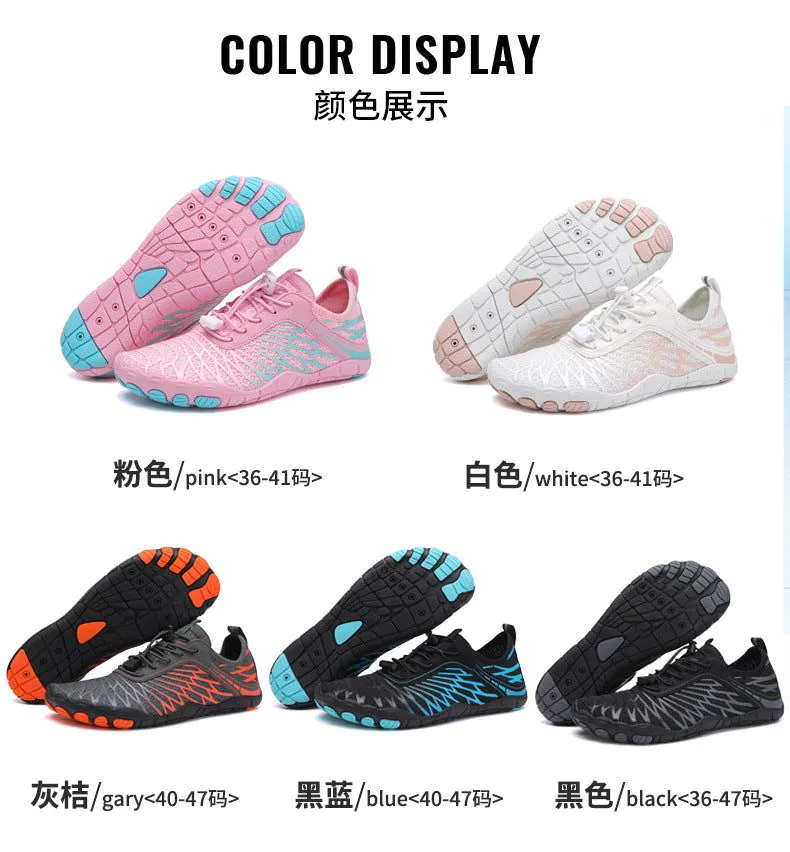 image-Unisex Water Shoes - White Mesh Low Cut
