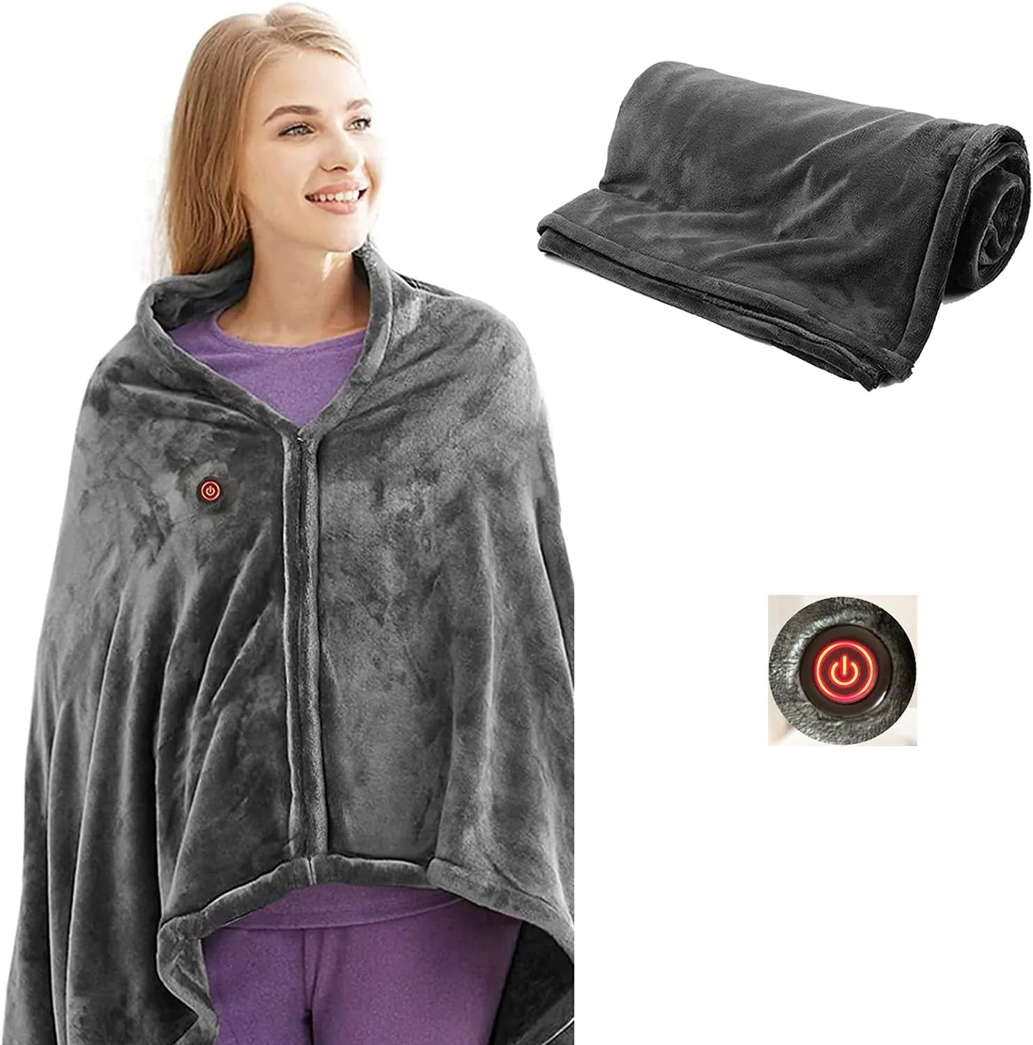 image-Smart Electric Flannel Heating Blanket USB Charging - Cold Protection