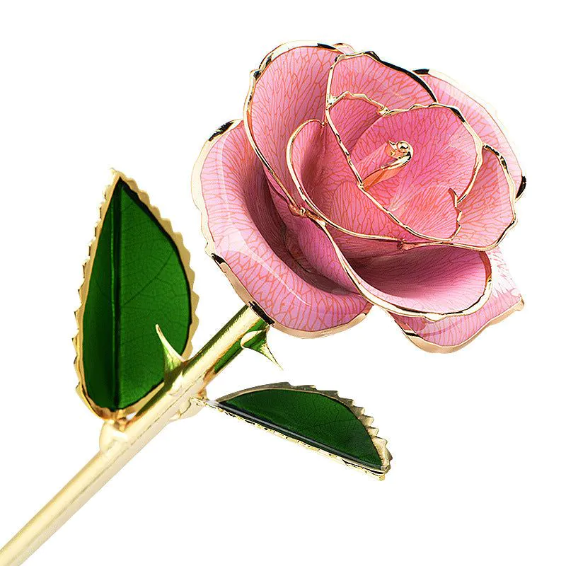 image-24K Gold-Plated Roses Lacquer Flowers