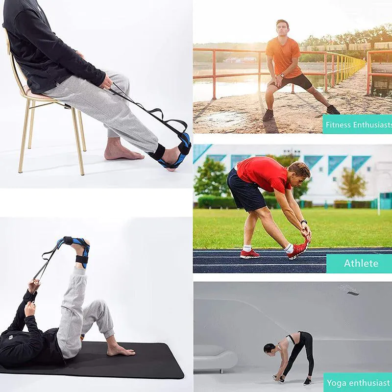 image-Yoga Stretching Belt - Black Polyester Cotton