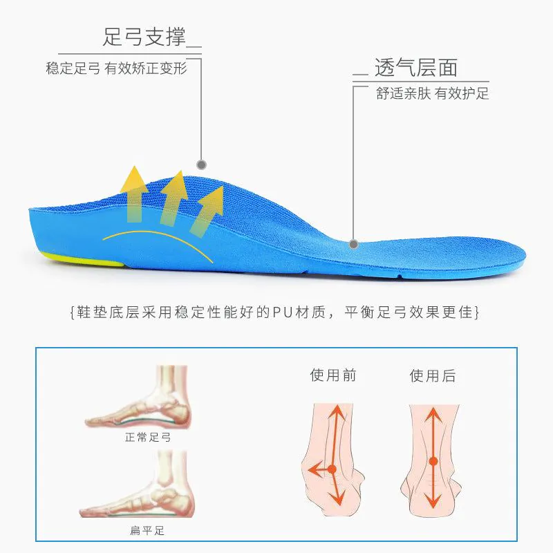 image-Children's Orthopedic Insoles - Blue Arch Support