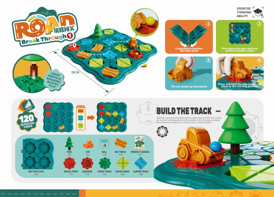 image-Yinerle Road Building Board Game for Kids Thinking Training