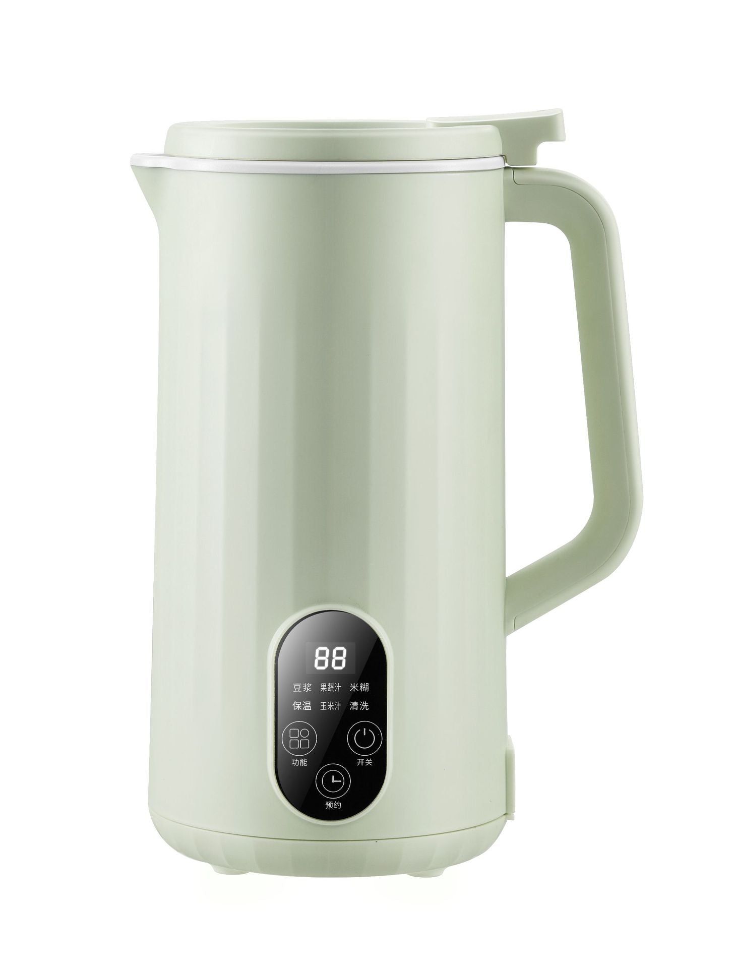 image-Automatic Mini Soymilk Machine - Filter-Free Heating Juicer White