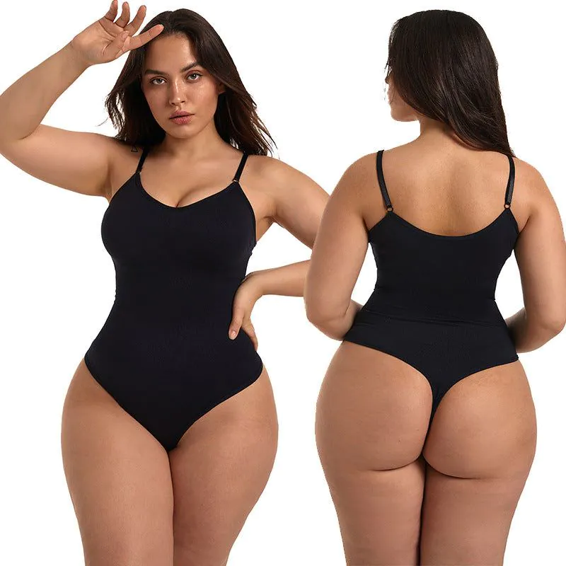image-Seamless Bodysuit Tummy Control Hip Lift Black S