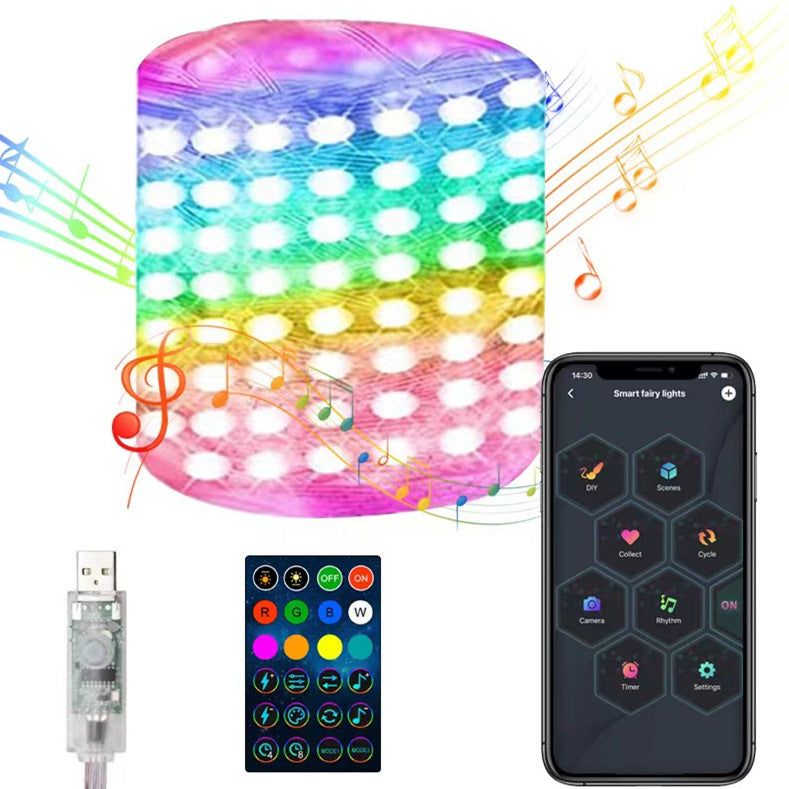 image-FX RGB Camping LED Light String - Bluetooth App Control, 100 LED, IP68