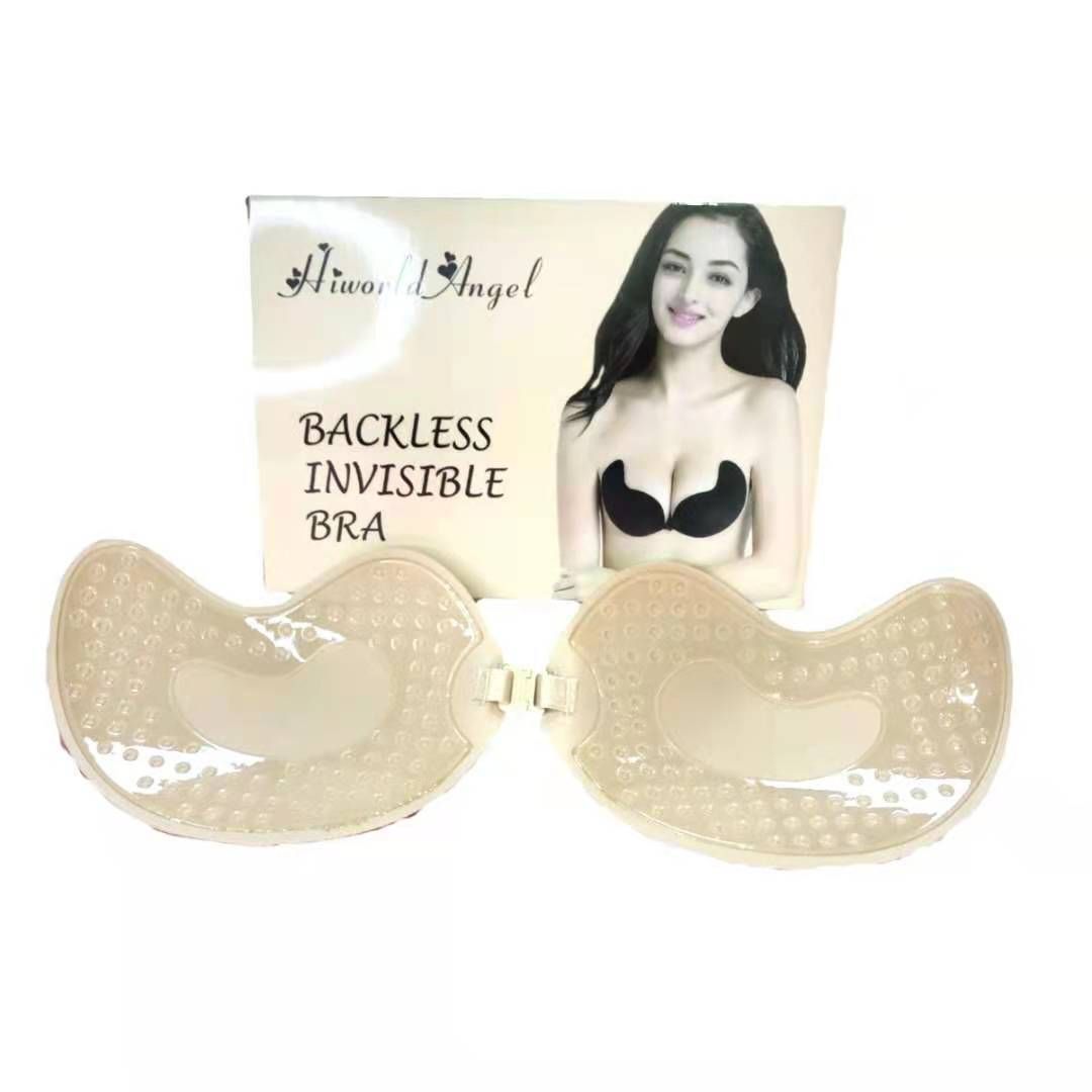 image-Silicone Invisible Bra - Mango Black Strapless D Cup