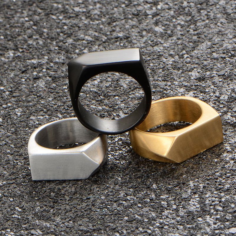 image-Titanium Steel Arrow Ring - Three Color Unisex