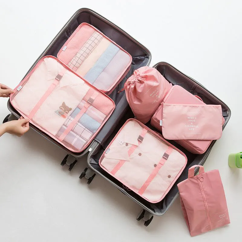 image-Travel Storage Bag Set 7pc Organizer Dark Blue
