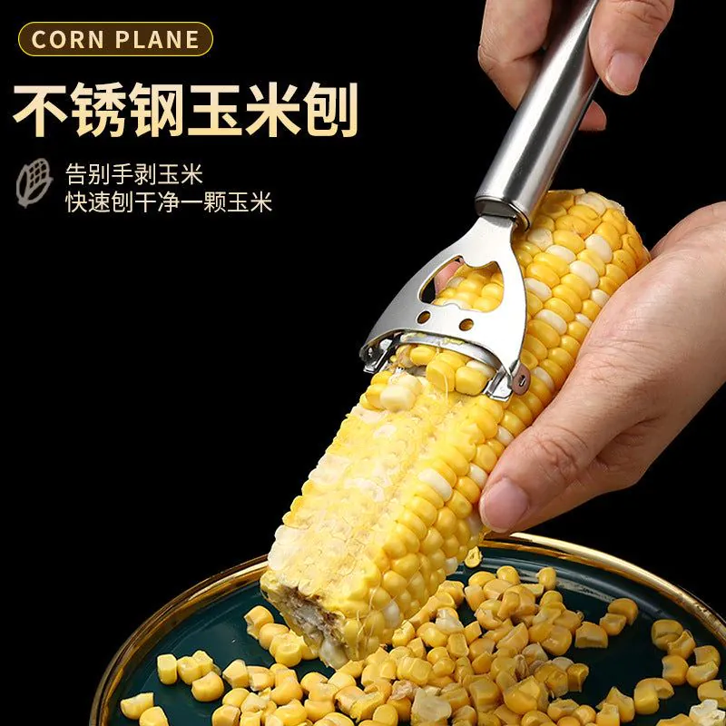 image-Stainless Steel Corn Peeler - Kernel Separator