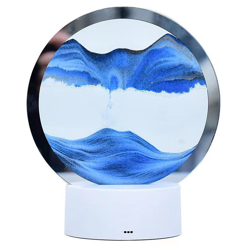 image-Small 3D Night Light Lamp - Remote Touch, Quicksand Black 16.2"