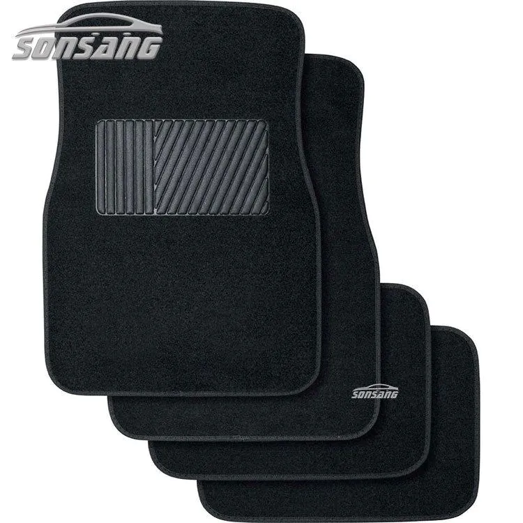 image-Car Floor Mats Set 4-Piece Universal Suede Black