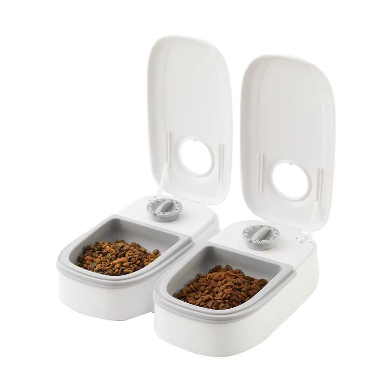 image-Automatic Pet Feeder - Double Bowl Pink