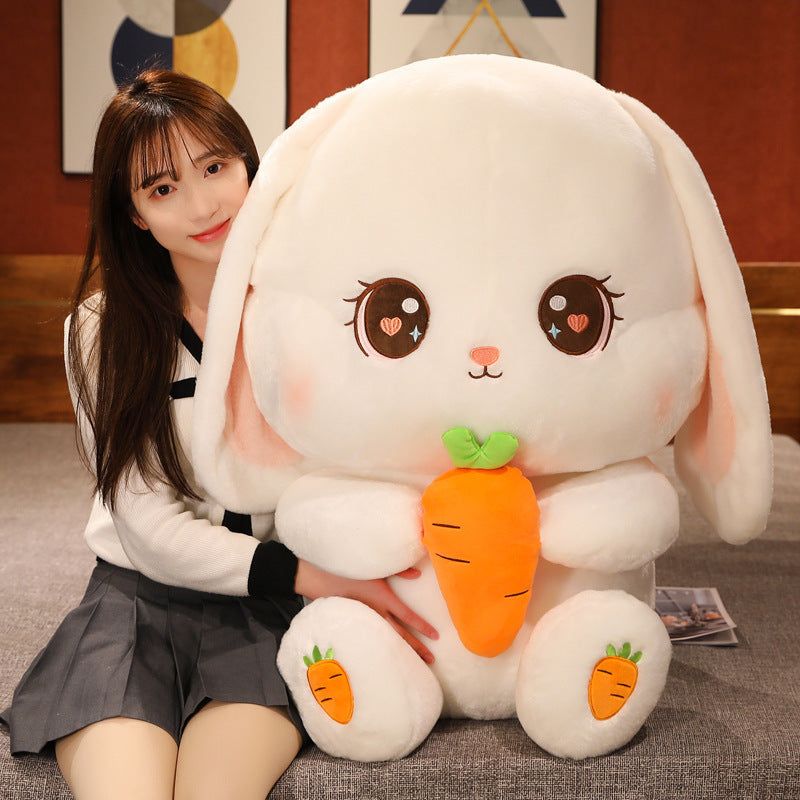 image-Yellow and White Plush Rabbit Toy