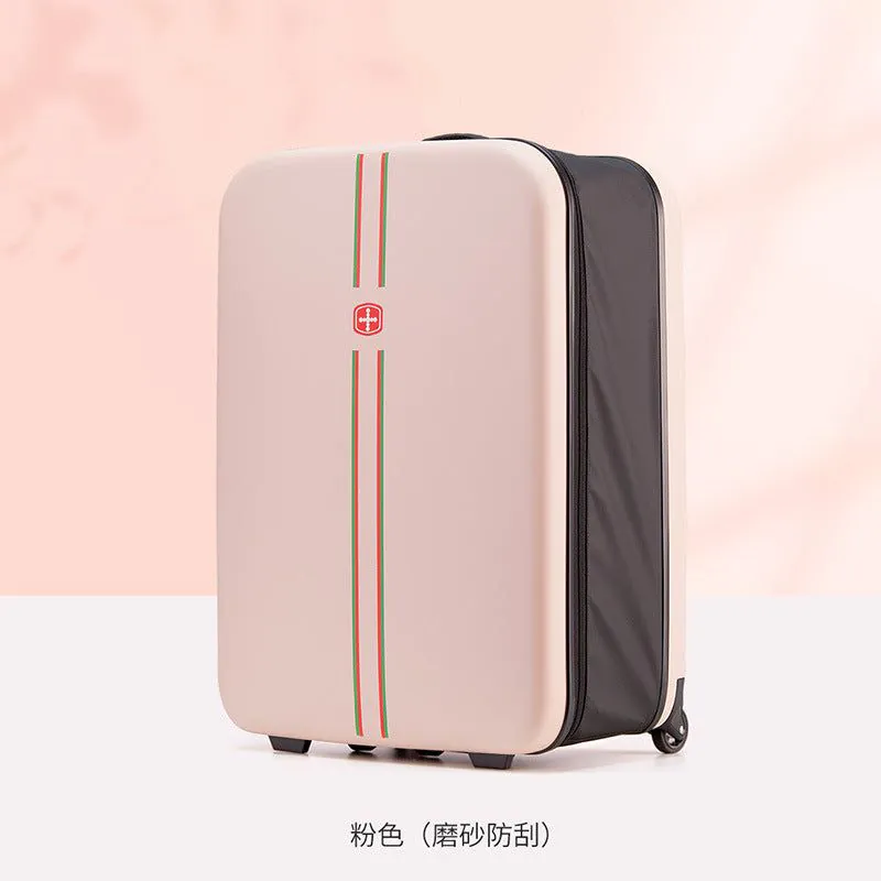 image-Shris Folding Suitcase 24" Pink Hard ABS+PC