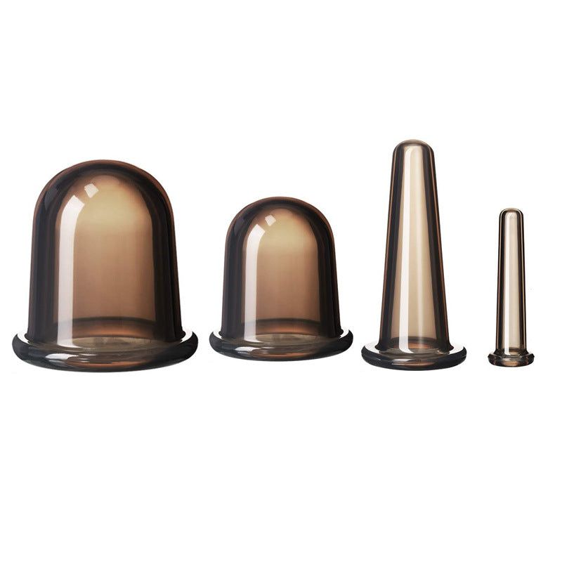 image-Silicone Cupping Set - 4 Cups Vacuum Massage Therapy 